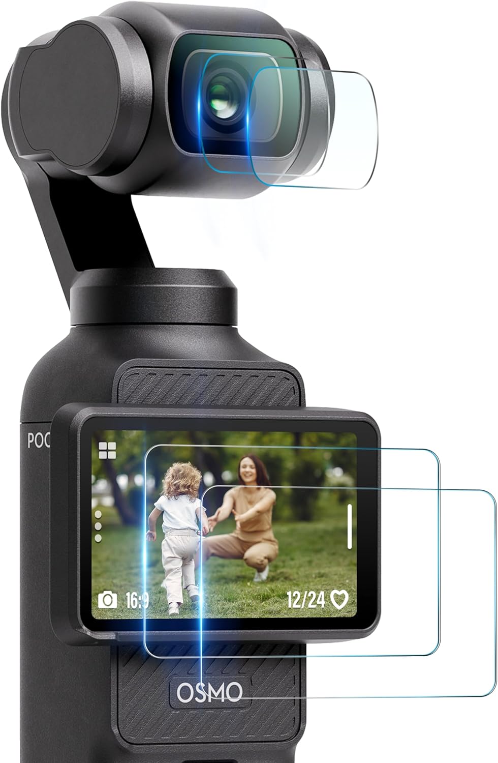 Osmo Pocket 3 DJI Screen & Lens Protectors - 4-Pack Tempered Glass With 9H Hardness DJI Osmo Pocket 3 Protector