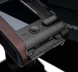 Gariz Black Label Genuine Leather BL-LCQBR Half Case for Leica Q Type 116, Brown - QATAR4CAM