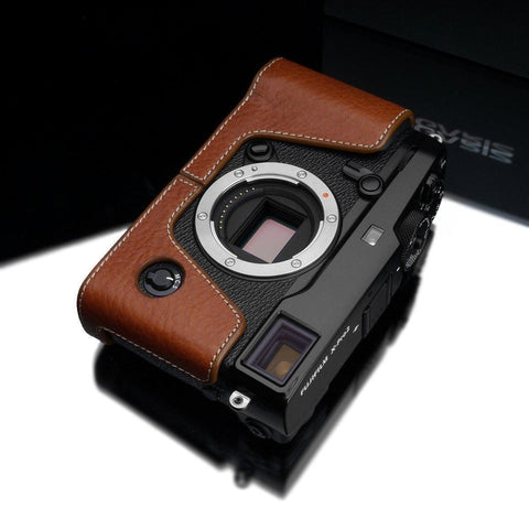 Gariz XS-CHXP2CM Leather Metal Half Case for Fujifilm X-Pro2 XPRO2, Camel Brown - QATAR4CAM
