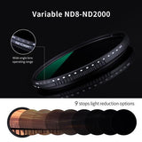 K&F Concept ND8-ND2000 Nano-X Variable ND Filter (82mm) - QATAR4CAM