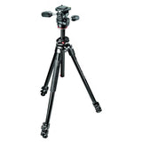 Manfrotto 290 Dual Aluminium 3-Section Tripod Kit With 804 3-Way Head (MK290DUA3-3W) - QATAR4CAM