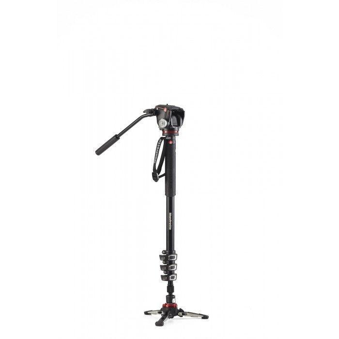 Manfrotto XPRO 4 Section Video Monopod 2 Way Head & FLUIDTECH Base (MVMXPROA42W) - QATAR4CAM