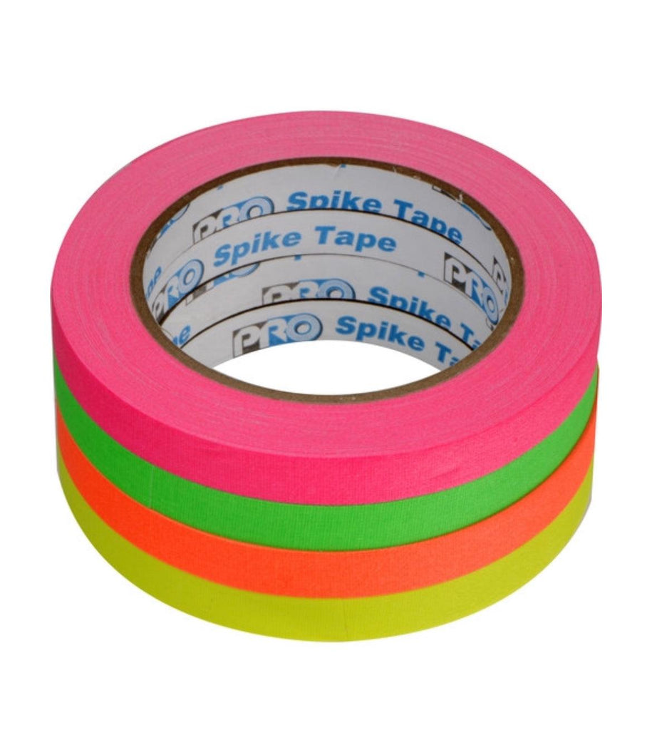 ProTapes Pro Spike Stack Fluorescent Cloth Tape Set (Four 1/2" x 60' Rolls) - QATAR4CAM