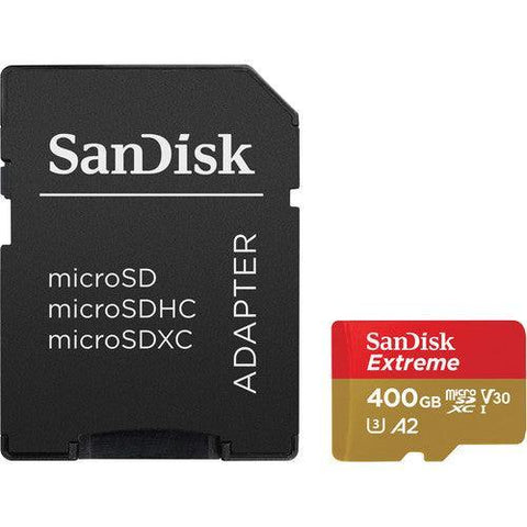 SanDisk 400GB Extreme UHS-I microSDXC Memory Card with SD Adapter - QATAR4CAM