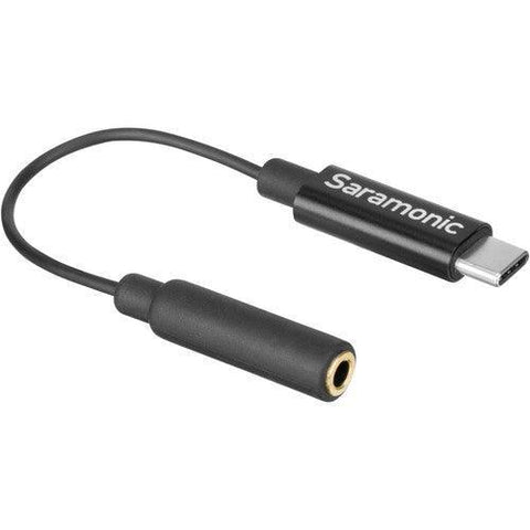 Saramonic 3.5mm TRS Female to USB Type-C Adapter Cable for Mono/Stereo Audio to Android (3") - QATAR4CAM