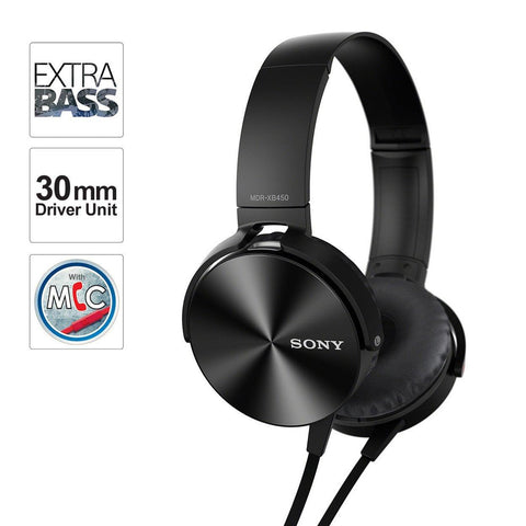 Sony Extra Bass MDR-XB450AP On-Ear Wired Headphones - QATAR4CAM