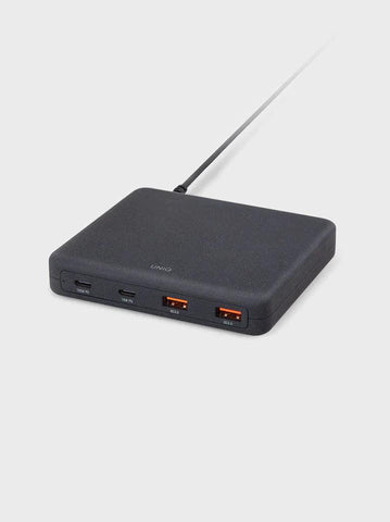 SURGE MINI 100W 4 USB CHARGING STATION WITH DUO TYPE-C PD & QC 3.0 (UK) - CHARCOAL (BLACK) - QATAR4CAM