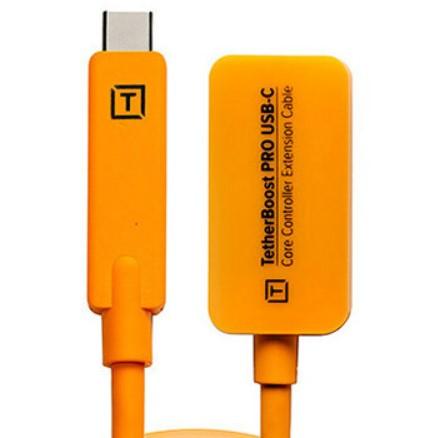 Tether Tools TetherBoost Pro USB Type-C Core Controller Extension Cable (16', High-Visibility Orange) - QATAR4CAM