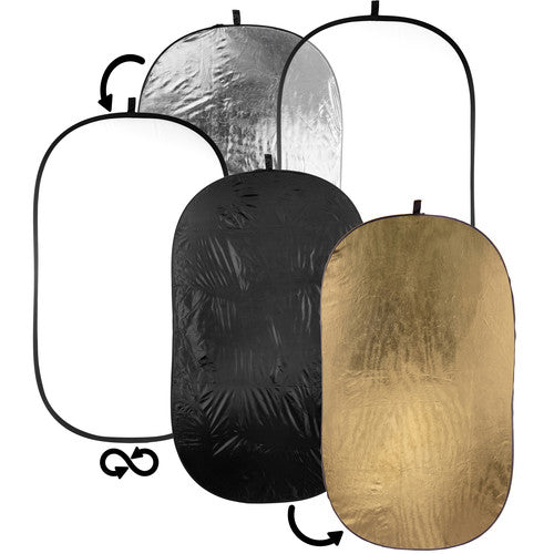 Impact 5-in-1 Collapsible Oval Reflector with Solid Gold (42 x 72 Impact 5-in-1 Collapsible Oval Reflector with Solid Gold (42 x 72