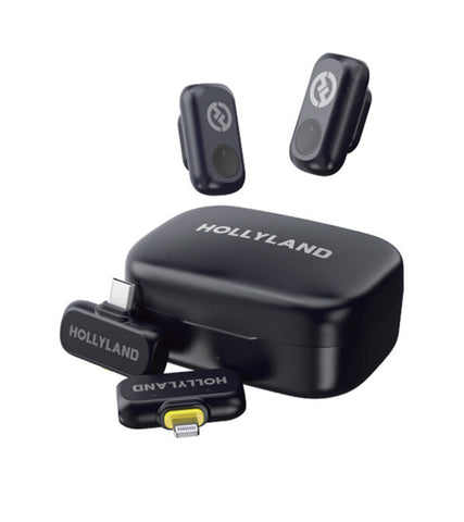 Hollyland LARK A1 Combo 2-Person Wireless Microphone System with USB-C and Lightning Connectors for Mobile Devices