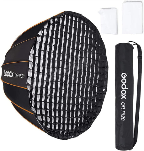 Godox Quick Release Parabolic Softbox 120 CM bowens mount with Grid