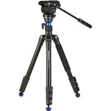 BENRO A2883FS4PRO REVERSE-FOLDING ALUMINUM TRAVEL TRIPOD WITH S4PRO FLUID VIDEO HEAD - QATAR4CAM