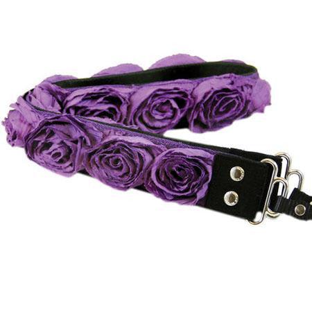 Camera Straps by Capturing Couture: Floral Collection, The Purple Organza Ostrich Candy 1.5" DSLR/SLR Fashion Camera Strap - QATAR4CAM