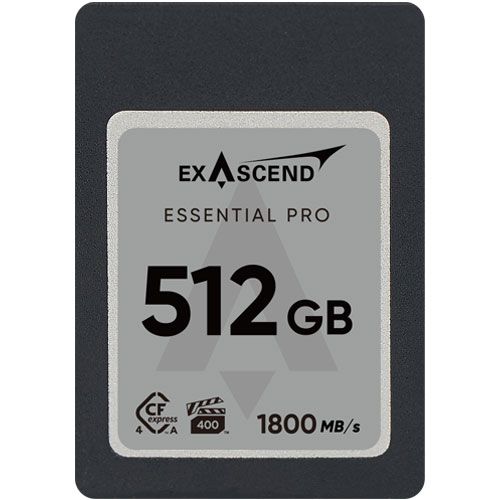Exascend Essential Pro CFexpress TypeA 4.0 Card 512GB/ Read: 1800 MB/s, Write: 1650 MB/s