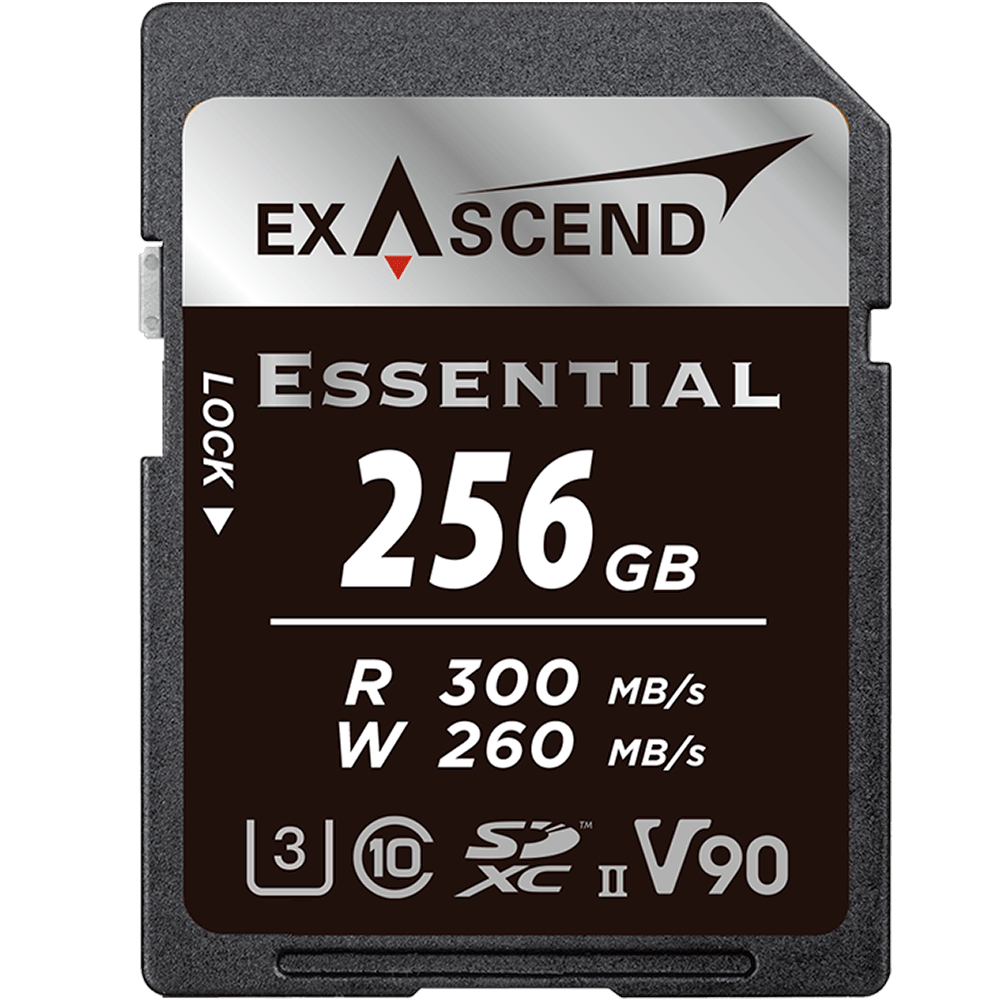 Exascend 256 GB Essential SDXC Card UHS-II, V90 - QATAR4CAM