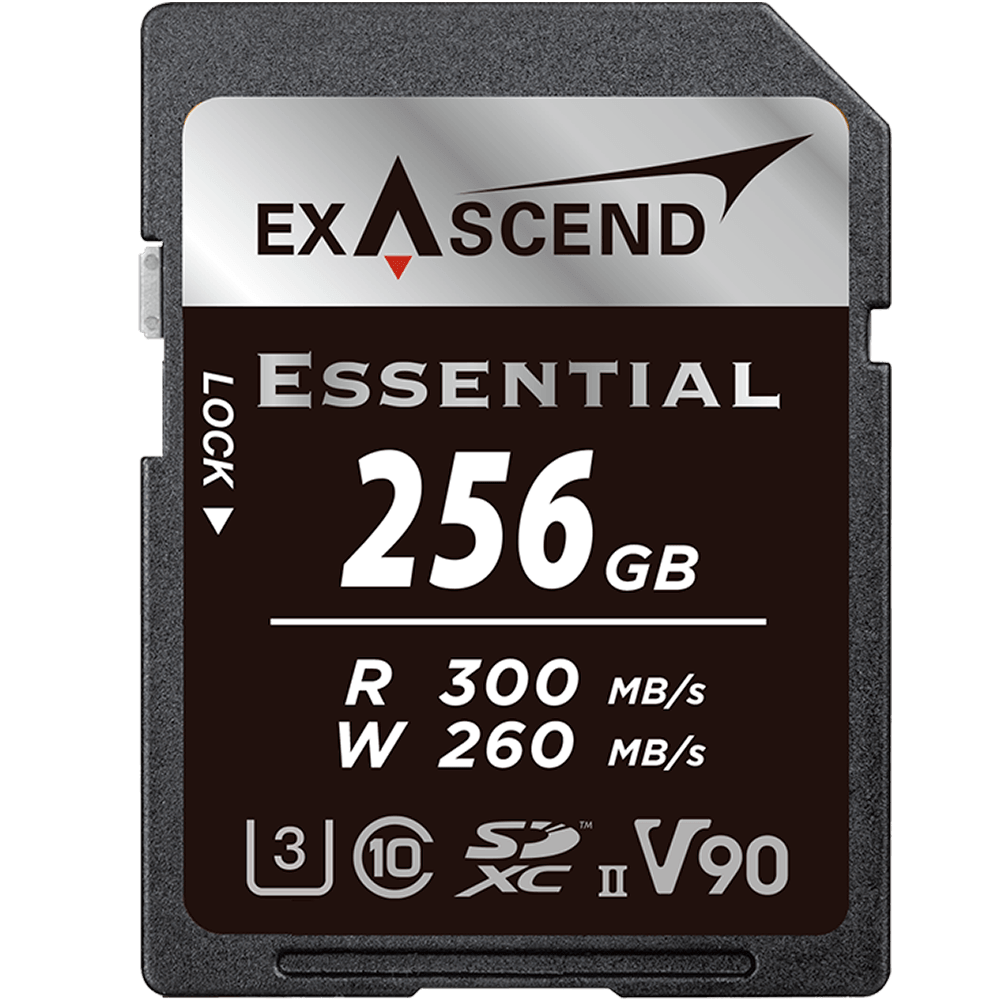 Exascend 256 GB Essential SDXC Card UHS-II, V90 Exascend 256 GB Essential SDXC Card UHS-II, V90