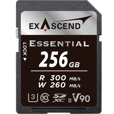 Exascend 256 GB Essential SDXC Card UHS-II, V90 - QATAR4CAM