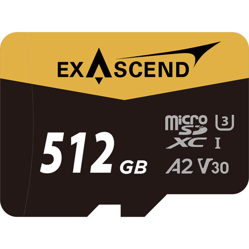 Exascend Catalyst MicroSD Card with Adapter 512GB, UHS-I / V30 / U3 / Class 10, R:175 MB/s, W:150 MB/s