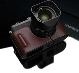 Gariz Black Label Genuine Leather BL-LCQBR Half Case for Leica Q Type 116, Brown - QATAR4CAM