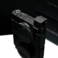 Gariz Genuine Leather HG-RX100M3BK Camera Metal Half Case for Sony RX100III RX100M III with Hand Grip, Black