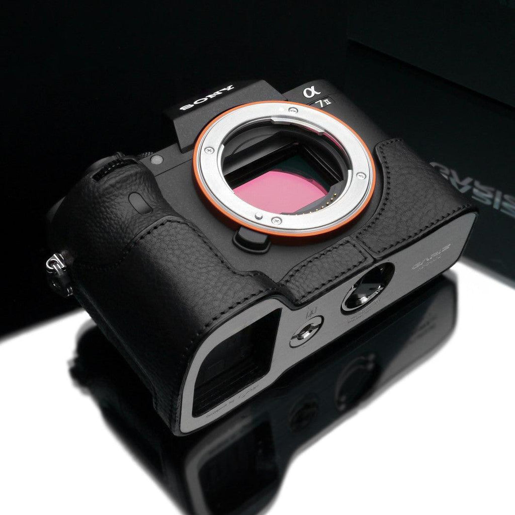 Gariz Genuine Leather XS-CHA7IIBK Camera Metal Half Case for Sony Alpha A7II A7RII Mark 2 Black - QATAR4CAM