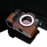 Gariz Genuine Leather XS-CHA7IICM Camera Metal Half Case for Sony Alpha A7II A7RII Mark II, Camel Brown - QATAR4CAM