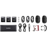 Godox MoveLink II M2 Dual 2.4GHz Wireless Microphone System for Cameras ميكرفون قودوكس موفلينك لاسلكي لشخصين - QATAR4CAM