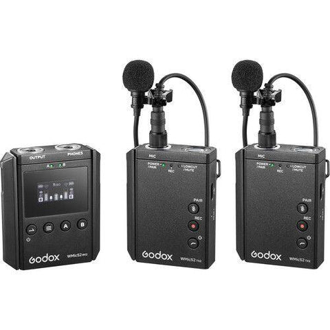 Godox UHF Dual compact Wireless Microphone System ميكرفون قودوكس لاسلكي لشخصين - QATAR4CAM