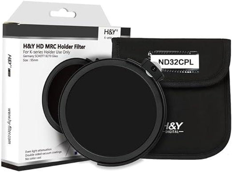 H&Y K-Series HD MRC Holder Filter 95mm (for Holder Only) ND32 CPL (5-Stop Reduction) - QATAR4CAM