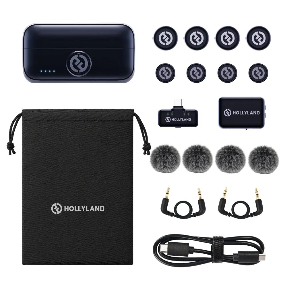Hollyland LARK M3 4TX&2RX Wireless Microphone Combo - Space Gray