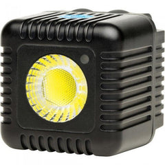 Compact LED video light with ribbed black casing for photo and video production