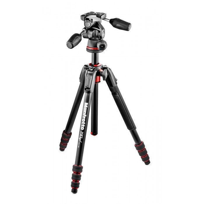 Manfrotto 190 Go! Kit Alu Black 4 Sec W/ Twist Locks & 3 Way Head MK190GOA4TB-3W - QATAR4CAM