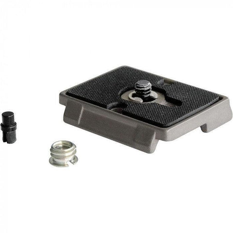 Manfrotto 200PL Quick Release Plate with 1/4"-20 Screw and 3/8" Bushing Adapter - QATAR4CAM