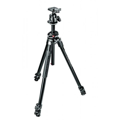 Manfrotto 290 Dual Alu 3-Section Tripod Kit With 496RC2 Ball Head (MK290DUA3-BH) - QATAR4CAM