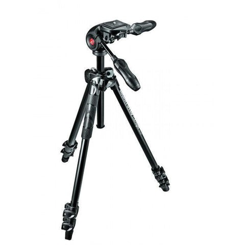 Manfrotto 290 Light Alu 3-Section Tripod Kit With MH293D3 3-Way Head (MK290LTA3-3W) - QATAR4CAM