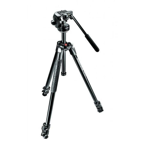 Manfrotto 290 Xtra Alu 3-Section Tripod Kit with 128RC Fluid Head (MK290XTA3-2W) - QATAR4CAM