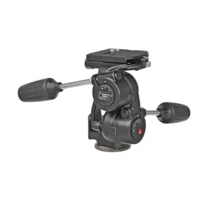 Manfrotto 808RC4 3-Way Pan/Tilt Head with RC4 Quick Release - Supports 17.6 lb (8kg) - QATAR4CAM