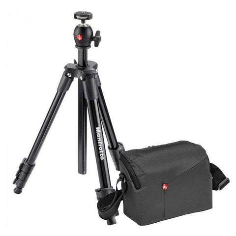 Manfrotto Bundle Kit (Shoulder Bag + Compact Light Tripod Kit [Black]) - QATAR4CAM