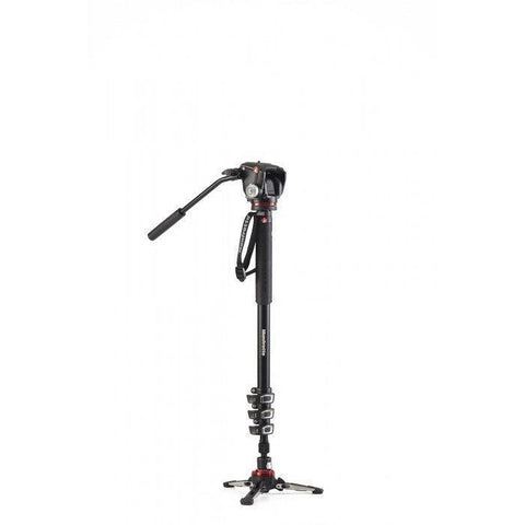 Manfrotto XPRO 4 Section Video Monopod 2 Way Head & FLUIDTECH Base (MVMXPROA42W) - QATAR4CAM