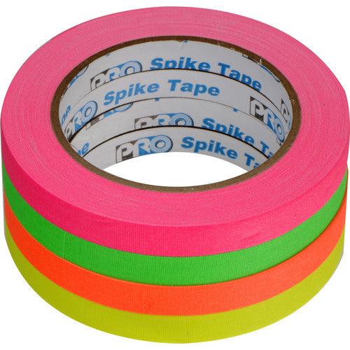 ProTapes Pro Spike Stack Fluorescent Cloth Tape Set (Four 1/2" x 60' Rolls) - QATAR4CAM