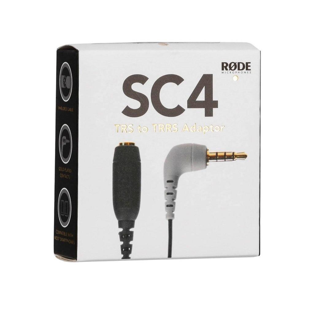 RODE SC4 3.5mm TRS Female to 3.5mm Right-Angle TRRS Male Adapter Cable for Smartphones - QATAR4CAM