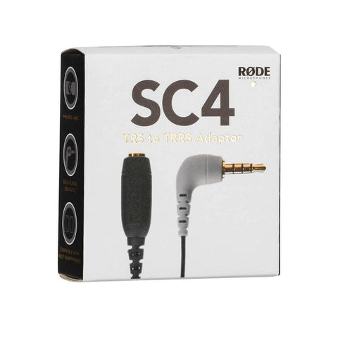 RODE SC4 3.5mm TRS Female to 3.5mm Right-Angle TRRS Male Adapter Cable for Smartphones - QATAR4CAM