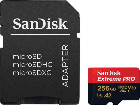 SanDisk 256GB Extreme PRO microSDXC card + SD adapter up to 200 MB/s - QATAR4CAM