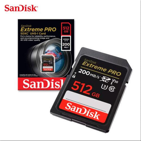 CARTE MÉMOIRE SD 512GB SANDISK EXTREME PRO UHS-I 3 CLASSE 10 200MB/S –  YAHYAOUI SHOP