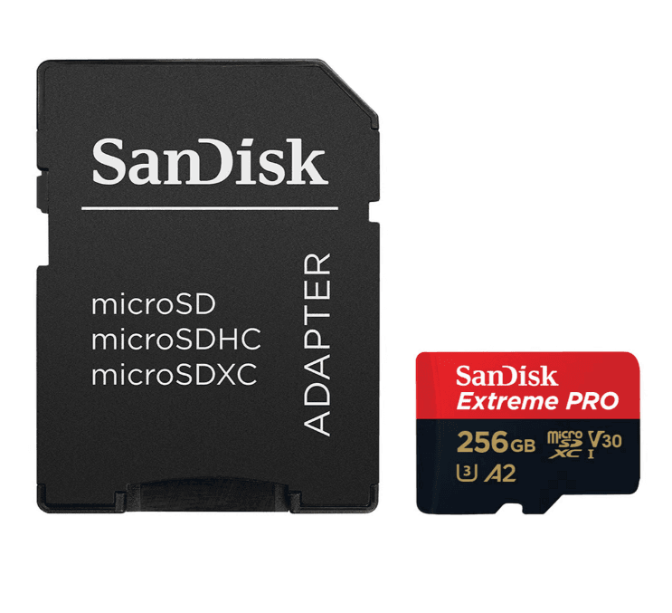 SanDisk Extreme Pro SDXC UHS-I U3 A2 V30 256 GB with Adapter - QATAR4CAM