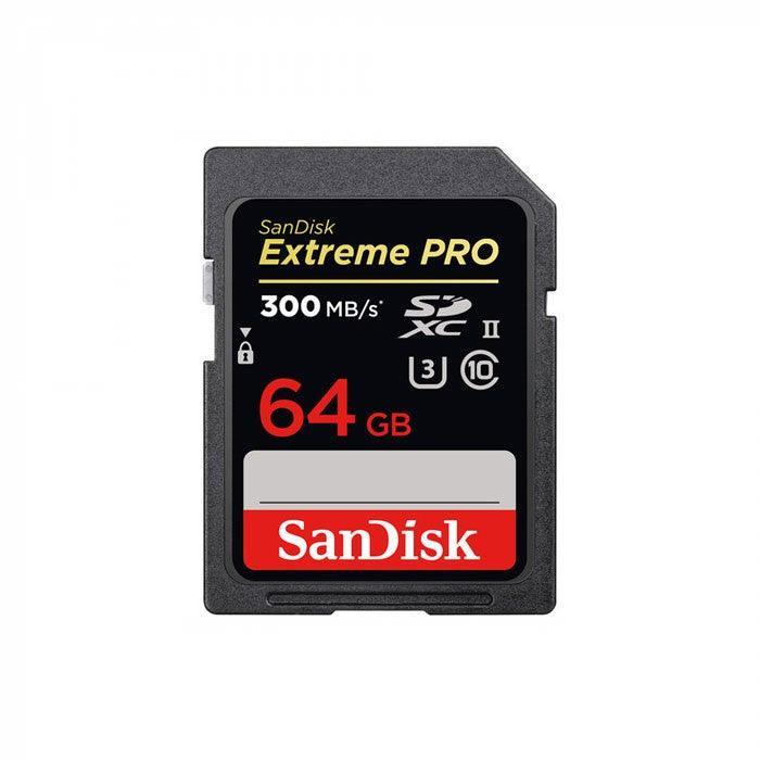 SanDisk SD Extreme Pro - 64 GB, 300 MB/S, C10, UHS-II, U3 - QATAR4CAM