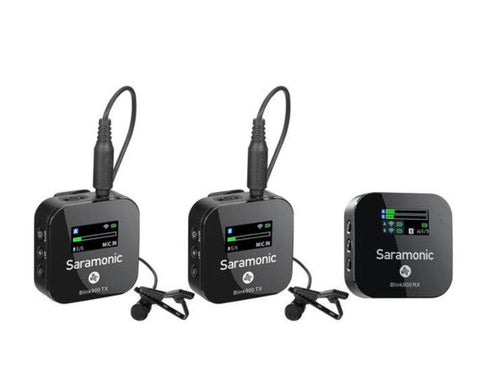 Saramonic Blink 900 B2 2-Person Digital Camera-Mount Wireless Omni Lavalier Microphone System ميكرفون سارامونيك لاسلكي لشخصين - QATAR4CAM