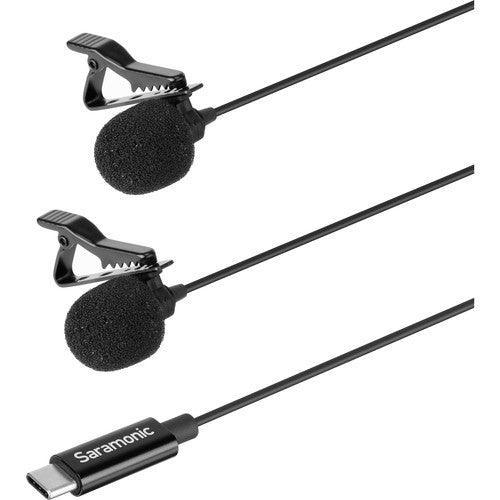 Saramonic LavMicro U3C Dual Omnidirectional Lavalier Microphones with USB Type-C Connector for Android Devices (19.6' Cable) - QATAR4CAM