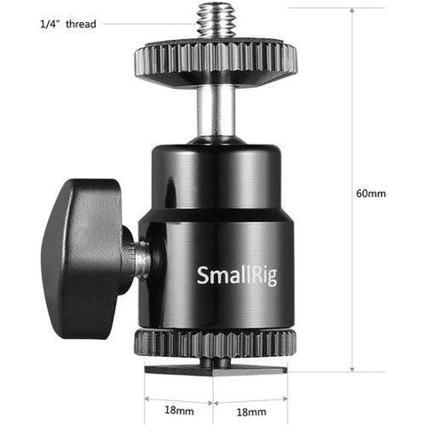 SmallRig Camera Hot Shoe Mount with 1/4"-20 Screw Ball Head - QATAR4CAM
