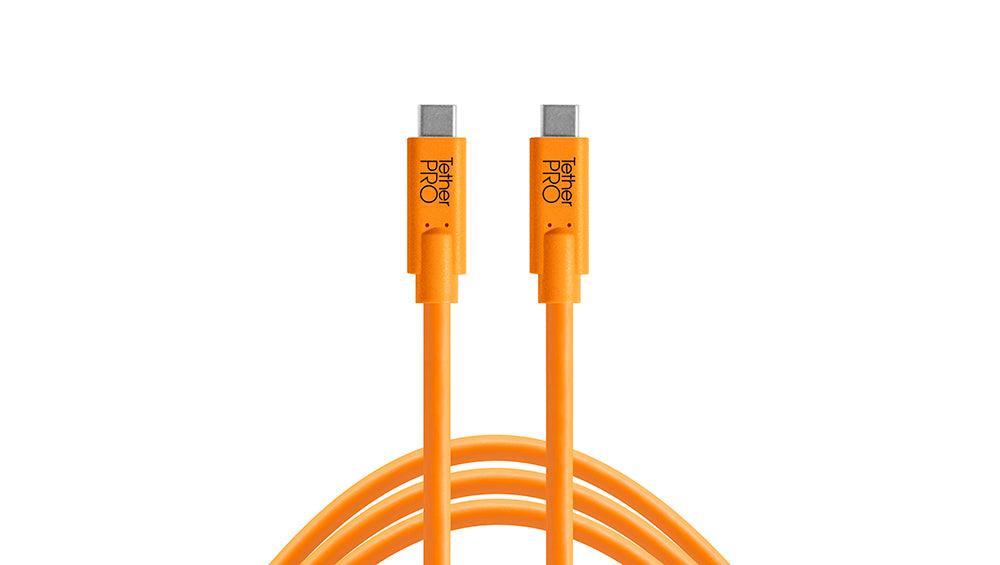 Tether Tools TetherPro USB Type-C Male To USB Type-C Male Cable (10', 3M Orange) - QATAR4CAM